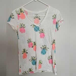 Pineapple Print White Top